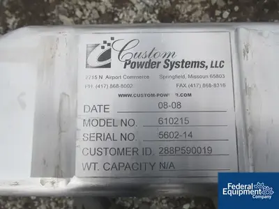 USED CPS Custom Powder Systems Docking Station, Model 610215