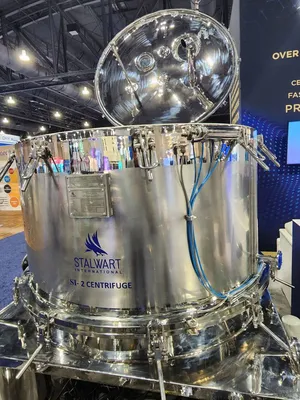 Stalwart SI-2 sanitary 48 x 24 perforate basket centrifuge, 316SS.