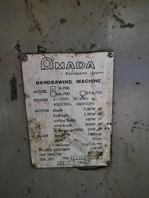 AMADA H-700 Band Saws, Horizontal | Norcal Machinery (5)