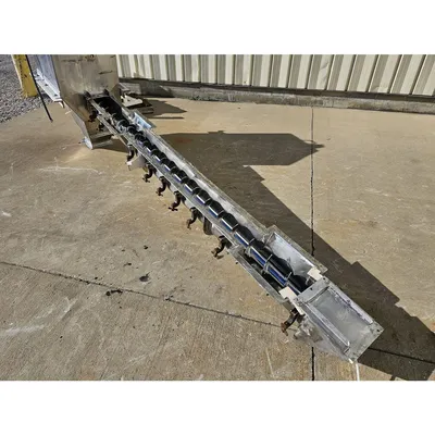 Used Sanitary Food Grade Stainless Steel Screw Conveyor Auger Feeder 131" long