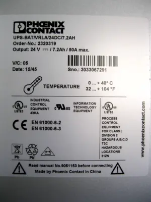 USED Phoenix Contact UPS-BAT/VRLA/24DC/7.2AH