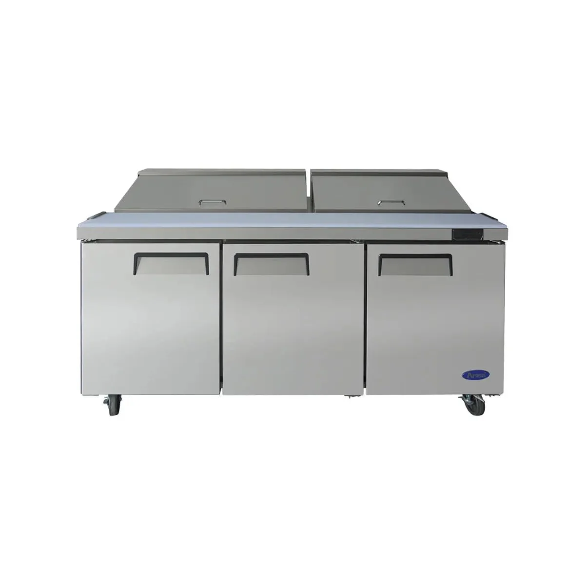 New | in-Stock Atosa New Atosa MSF8304GR 72" Sandwich Prep. Table with (18) 6" Deep Poly Pans Food Prep Tables Illinois US | Falcon Restaurant Supply #1375342