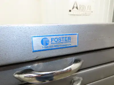 Foster Vtg Blueprint File Metal Cabinet 45×33" ID 25 Drawers Map Draft Crafting