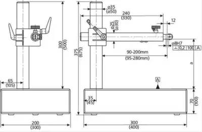 MAHR LARGE GRANITE COMPARATOR STAND MARSTAND 821 NG (WORKING RANGE 0-430 MM, TABLE 400X300MM)