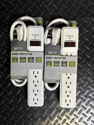 Master Electrician Surge Strips & Power Strips - 3 ft/8 ft cords (510J, 15A) Lot of 6