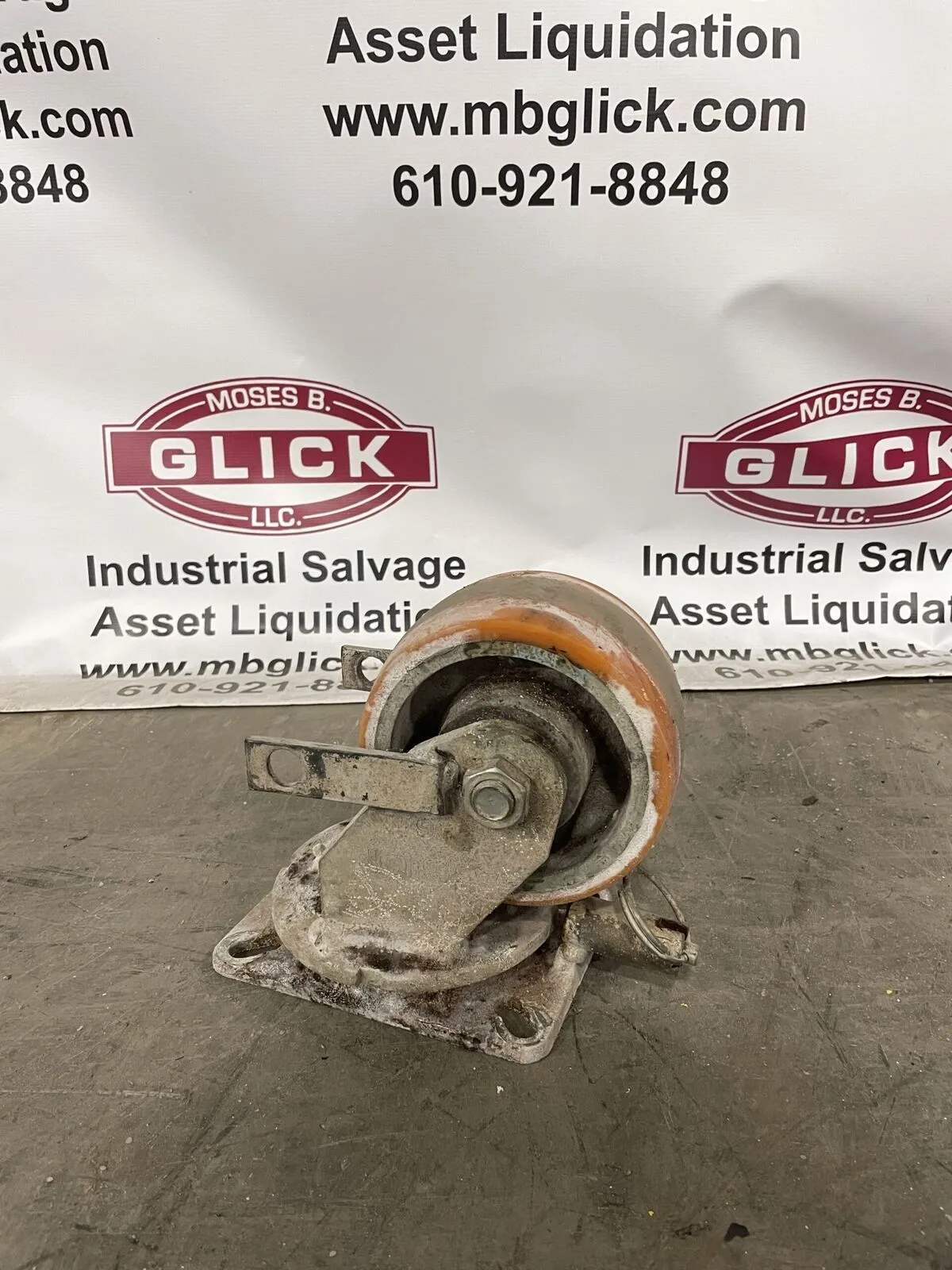 6” x 3” Heavy Duty Poly Caster Wheel with 5” x 7” Mount w/ Brake & Swivel Lock