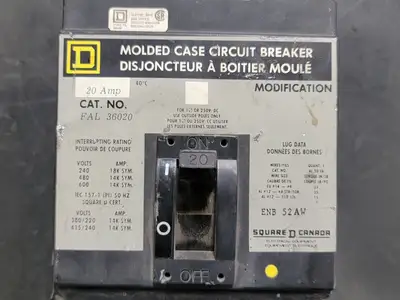 Used SQUARE D FAL36020 Switchgears British Columbia CA | Lenmark #241852