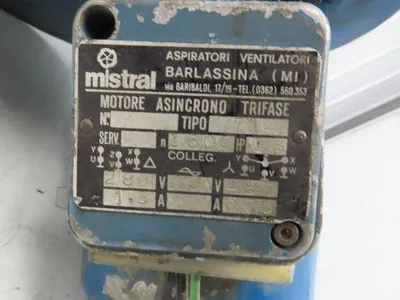 Mistral Squirrel Cage Blower Motor Ventilator 5" 460V 3PH 3500RPM