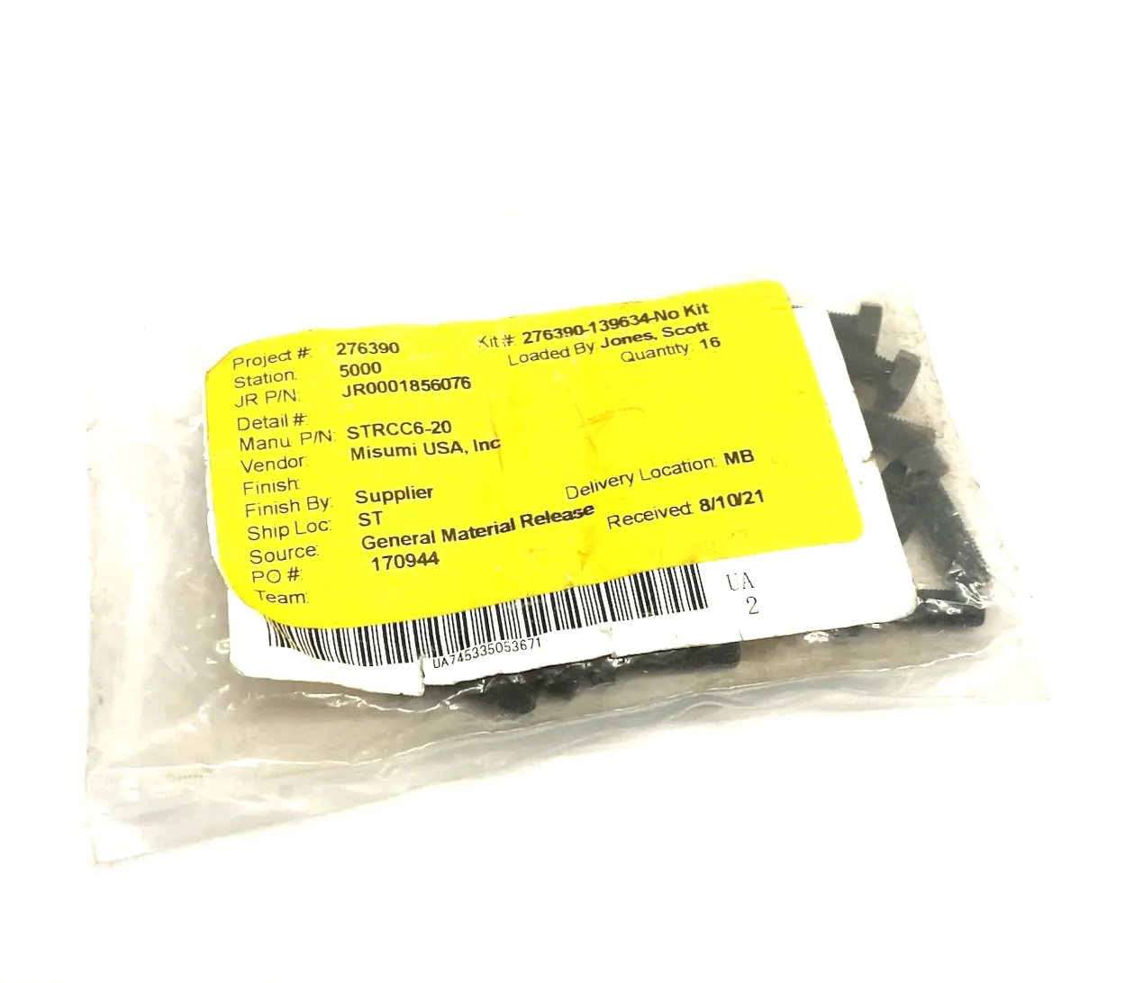 New | in-Stock MiSUMi Hex Head Stopper Bolts, Fine/Coarse Thread, 6mm Dia. 16-PACK Bolts Michigan US | Maverick Industrial Sales #1456743