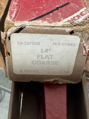 5 Pcs Simonds 14” Flat Coarse File 73-237500 New USA