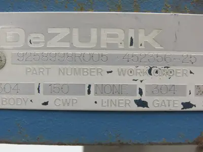 DeZurik KGLM 4" Stainless Lug Knife Gate Valve Rising Stem Metal Seat 304SS