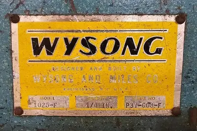 10' X 1/4" WYSONG MODEL #1025-F MECHANICAL POWER SQUARING SHEAR: YOBRO #25202
