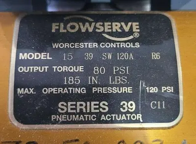 USED WORCESTER CONTROLS 15F39-S-120A-R6