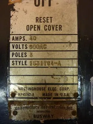 Used WESTINGHOUSE 1531184-A Electrical Panels Michigan US | Ideal Machinery #1308913