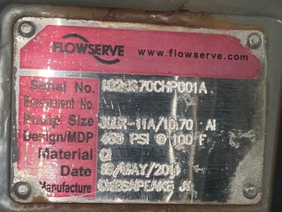 Flowserve 3LLR-11A CastIron Pump