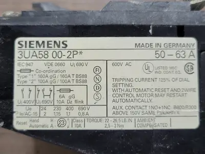 USED SIEMENS 3UA58-00-2P