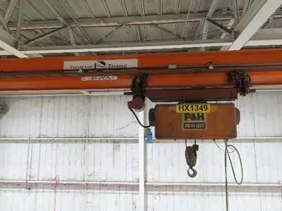Cleveland Tramrail P&H 2 Ton Single Girder Underhung Bridge Crane 45' 10" Span