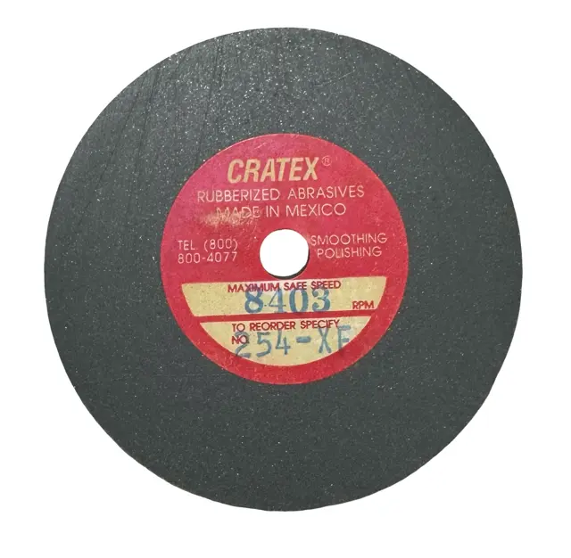 Cratex 2-1/2" x 1/4" x 1/4" Rubberized Abrasive Wheel, Extra Fine