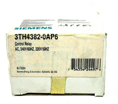 NEW SIEMENS 3TH4382-0AP6 CONTROL RELAY 3TH43820AP6