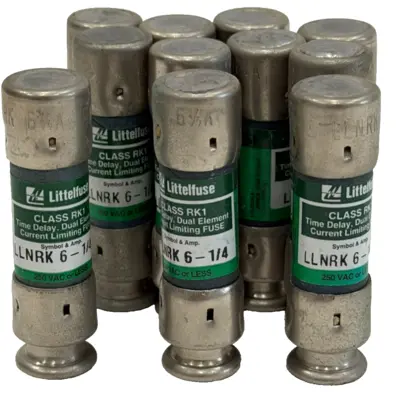 NEW LOT OF 11 LITTELFUSE LLNRK-6-1/4 TIME DELAY FUSES LLNRK614
