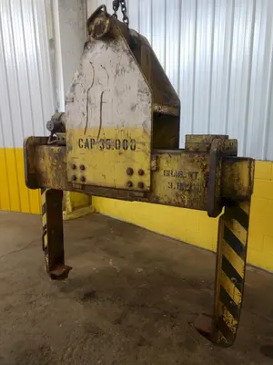 35,000 LB 17.5 TON X 18" TO 76" X 60"  OD BRADLEY CRANE MOTORIZED COIL GRAB: STOCK 13240
