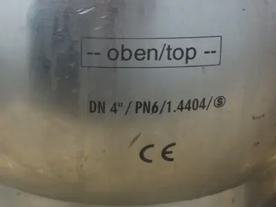 Sudmo DN4"/PN6/1.4404/S SS Sanitary Valve Pneumatic Actuator 4" Outlet Matrix