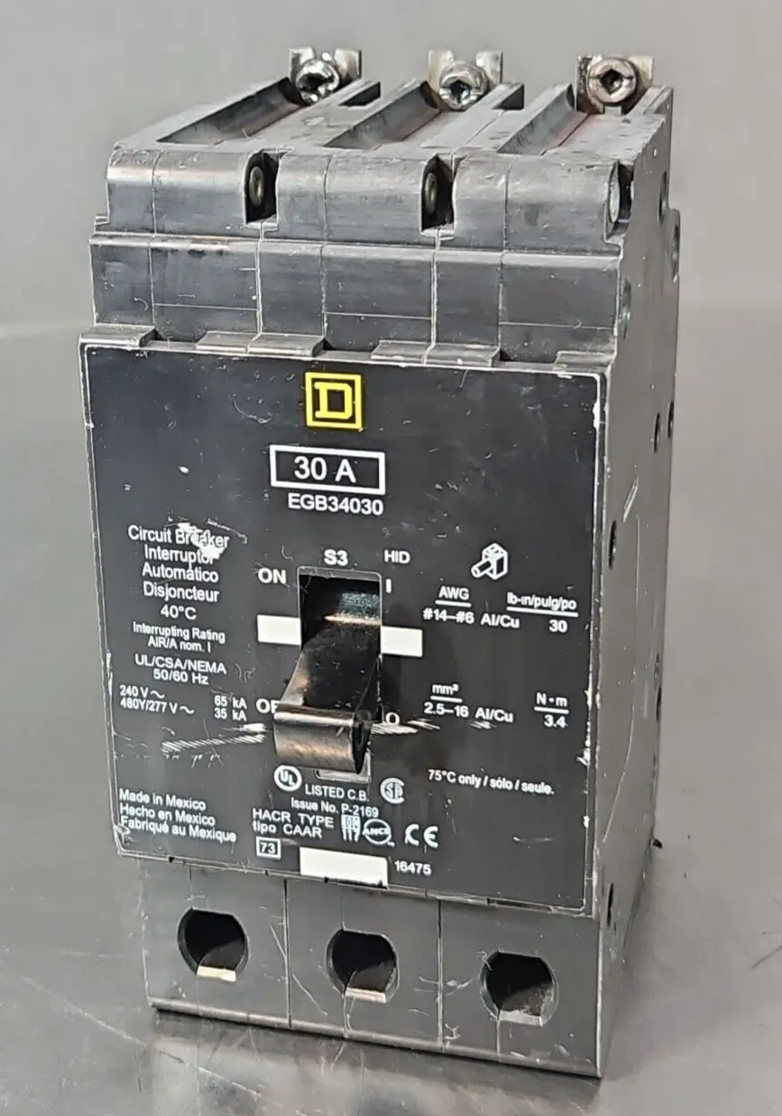 Square D EGB34030 EGB 3 Pole 30 Amp 480 Volt Breaker loc4B12