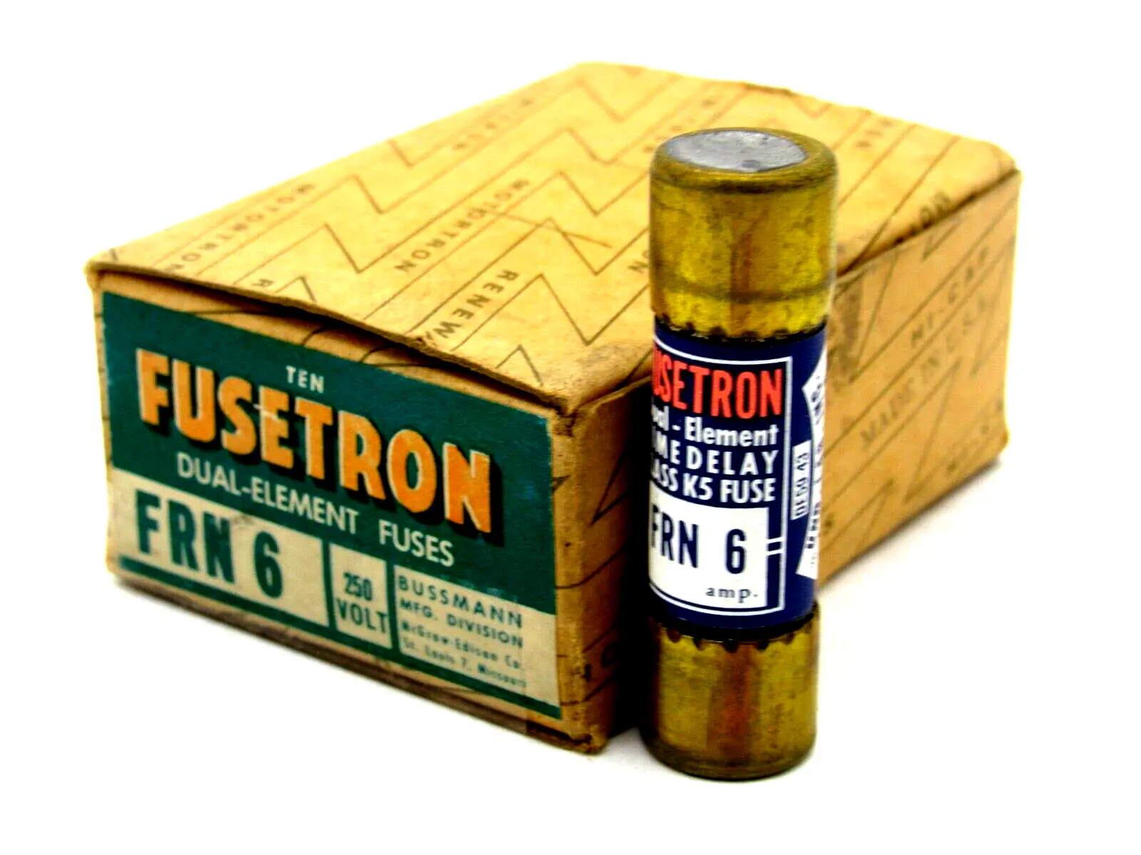 NEW LOT OF 10 FUSETRON FRN-6 FUSE 250V FRN6