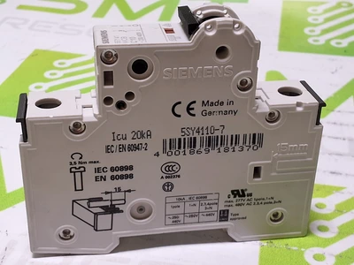 SIEMENS 5SY41 MCB C10 SINGLE POLE CIRCUIT BREAKER 400V
