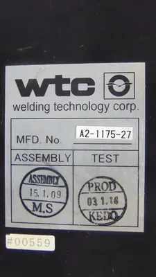 WTC TB98-P01A Data Entry Panel Used