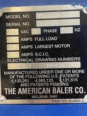 USED 1999 AMERICAN BALER 402-9-730R