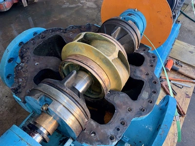 Goulds ITT pump type 3408 model 100 size 8x10-12L with base and motor