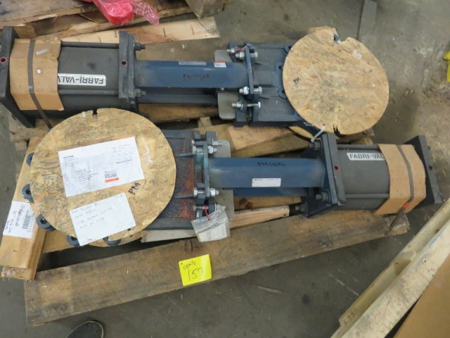 10" 150# Fabri-Valve Knife Gate Valve Air Operated , Unused Condition