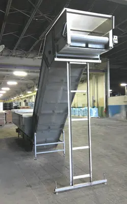 SPC9172  Elevator bottle feed hopper elevator Stainless Steel, 120" discharge height
