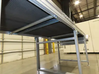 Habasit 38"x 11' 6" Slider Bed Conveyor 33.5"W Grip Belt 220V 3PH 5FPM