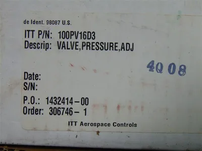 ITT Neo-Dyn 100PV16D3 Adjustable Air Relay Switch 80-200 PSIG New NIB