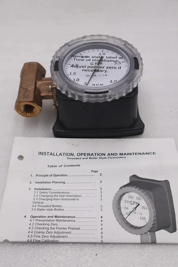NEW RCM 1/2-71-VDR-4 INDUSTRIES FLOWMETER MAX PRESSURE STOCK 4533