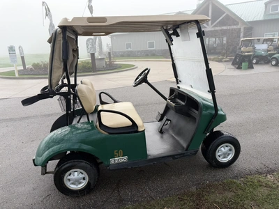 (1) 2017 E-Z-Go golf cart with a Kawasaki gas engine, model 625111G01, includes canopy, ball cover, ...