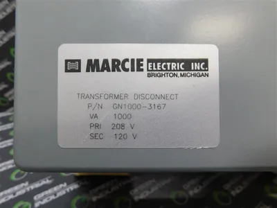 Marcie Electric GN1000-3167 Transformer Disconnect 1000 VA 208V 120V New Surplus
