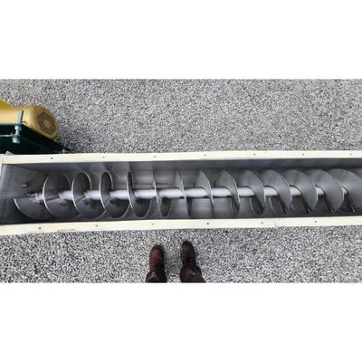 Used 14" Dia. X 48' L Stainless Steel Industrial Screw Auger Conveyor