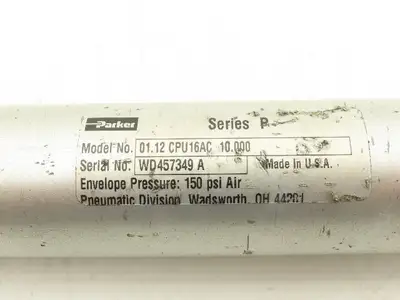 Parker 01.12 CPU16AC 10.000 Pneumatic Air Cylinder 1-1/8" Bore 10" Stroke 150PSI