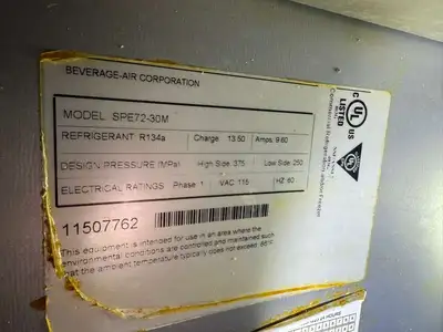 Used Beverage Air Used Beverage-Air SPE72HC-30M 72" 3 Door Mega Top Refrigerated Prep Table 120V Food Prep Tables Illinois US | Falcon Restaurant Supply #1373737