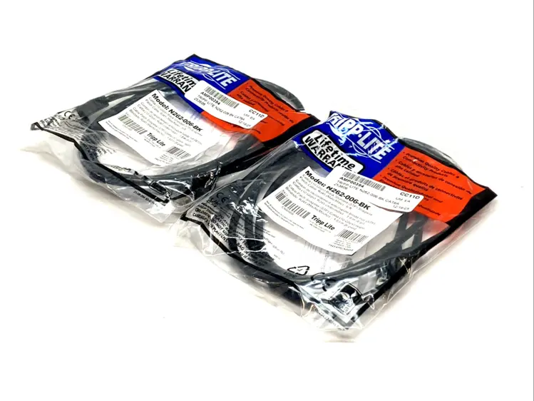 Used TRIPP LITE SHIELDED ETHERNET PATCH CABLE 6' BLACK RJ45 M/M LOT OF 2 Cable & Wire Michigan US | Maverick Industrial Sales #1091410