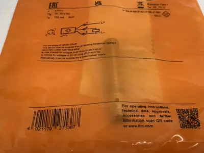 NEW IFM INDUCTIVE PROXIMITY SENSOR M12 BARREL, 4MM RANGE, IFK3004BBPKG/US
