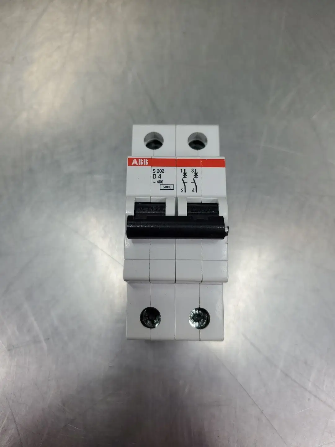 USED ABB S202-D4 CIRCUIT BREAKER, 2-POLE 4A, 400V, (2CDS252001R0041)