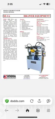 USED DODDS SE-1 DOVETAIL MACHINE