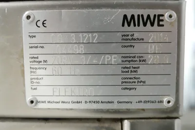MIWE 2014 ELECTRIC CONDO TRIPLE DECK OVEN STEAM INJECTED W/ OVEN LOADER MODEL CO 3.1212