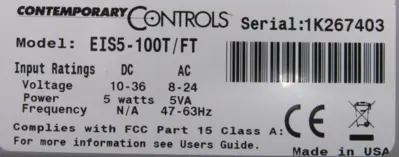 NEW CONTEMPORARY CONTROLS EIS5-100T/FT ETHERNET SWITCH EIS5100TFT
