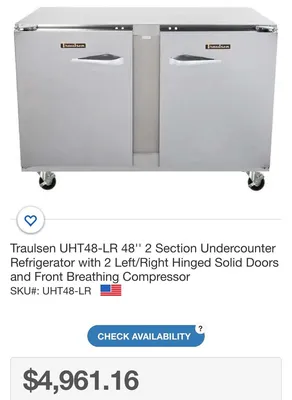 167-0170 Traulsen UHT48-LR 48" Self-Contained Undercounter Cooler