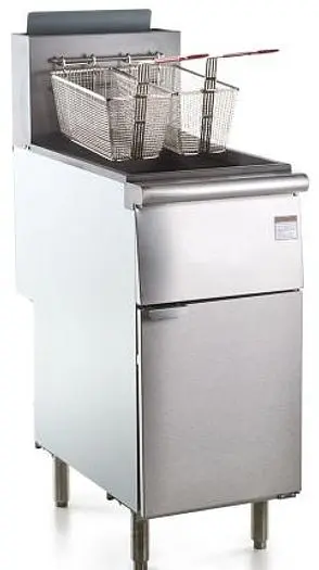 50 lb. Stainless Steel Floor Fryer - 4 Tubes, 120,000 BTU